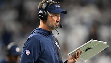 Dallas Cowboys head coach Brian Schottenheimer during the second half against the Detroit Lions at Ford Field. 