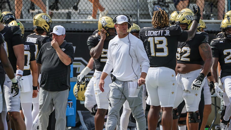 UCF coach Scott Frost looks on during the first quarter against North Carolina.