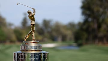 A general view of the winner's trophy at The Players Championship at TPC Sawgrass