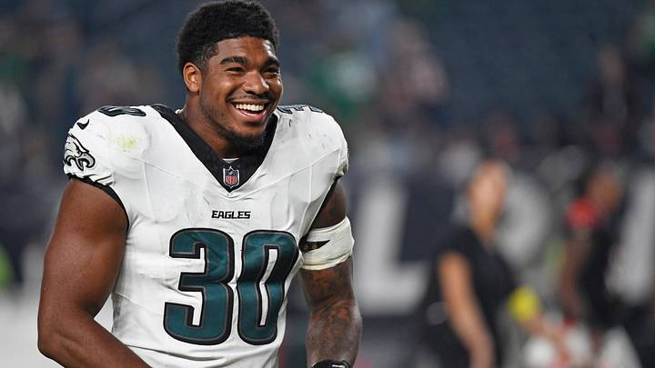 Aug 7, 2025; Philadelphia, Pennsylvania, USA; Philadelphia Eagles linebacker Jihaad Campbell (30) on the field after win against the Cincinnati Bengals at Lincoln Financial Field. Mandatory Credit: Eric Hartline-Imagn Images