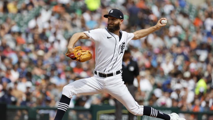 Jul 9, 2023; Detroit, Michigan, USA;  Detroit Tigers relief pitcher Chasen Shreve (36) pitches in the eighth inning against the Toronto Blue Jays at Comerica Park.