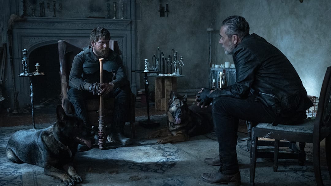 Jeffrey Dean Morgan as Negan, 
Jake Weary as Christos - The Walking Dead: Dead City _ Season 2, Episode 5 - Photo Credit: Robert Clark/AMC