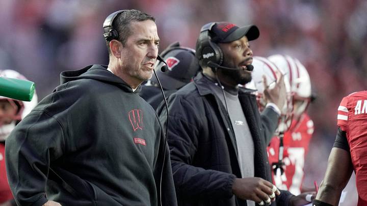 Wisconsin head coach Luke Fickell is shown during the first quarter of their game against Washington Saturday, November 8, 2025 at Camp Randall Stadium in Madison, Wisconsin.