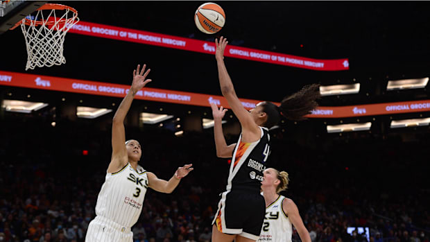 Brittney Griner was Phoenix Mercury's center when the Chicago Sky won the 2021 WNBA Finals. Now, Griner plays for the Dream.