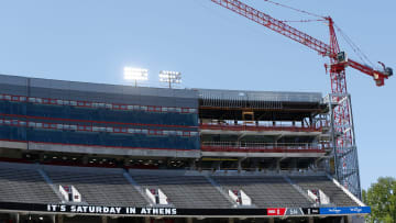 Construction closed the south stands at Sanford Stadium during the UGA G-Day spring football game