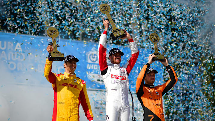 Alex Palou, Chip Ganassi Racing, Kyle Kirkwood, Andretti Global, Christian Lundgaard, Arrow McLaren, IndyCar, Long Beach