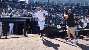 Feb 26, 2023; Tampa, Florida, USA; New York Yankees center fielder Aaron Judge (99) is introduced