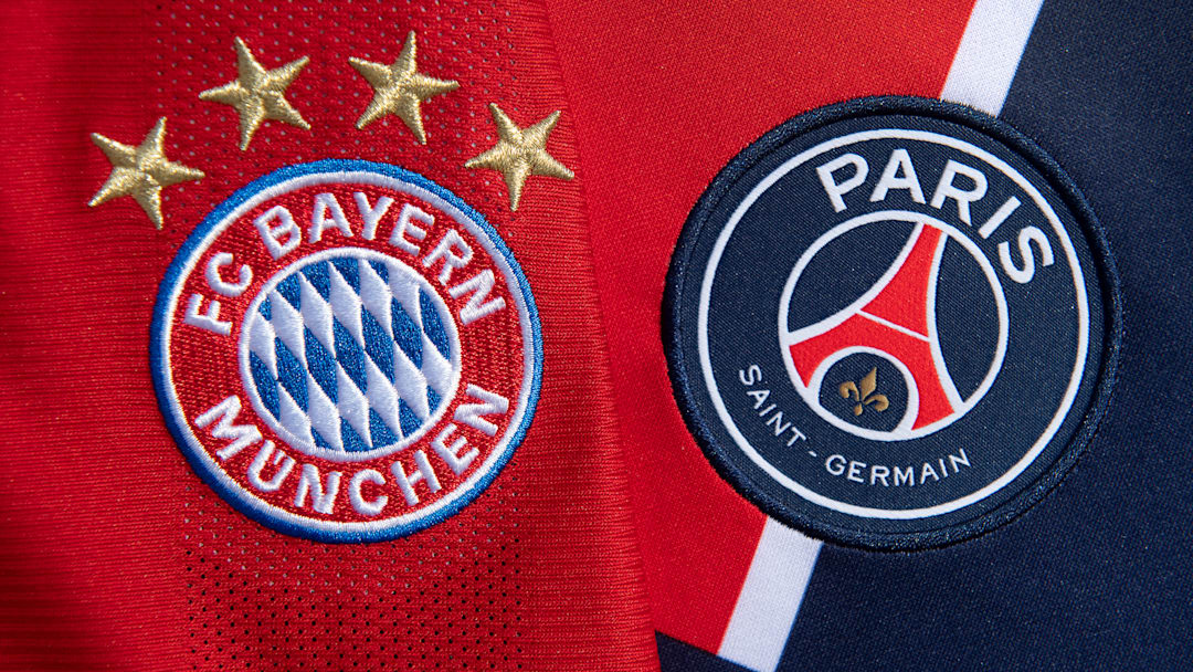 The FC Bayern Munich and Paris Saint-Germain Club Badges