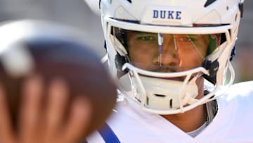 Duke quarterback Darian Mensah has thrown for 3,450 yards with 28 touchdowns and four interceptions in 12 games this season.
