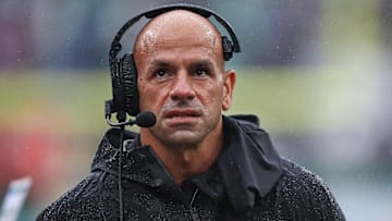 Fired New York Jets head coach Robert Saleh at MetLife Stadium. 