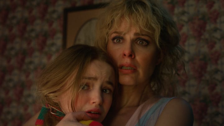 Nell Fisher as Holly Wheeler and Cara Buono as Karen Wheeler in Stranger Things season 5