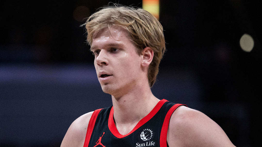 Toronto Raptors guard/forward Gradey Dick against the Indiana Pacers at Gainbridge Fieldhouse on Jan 14, 2026.