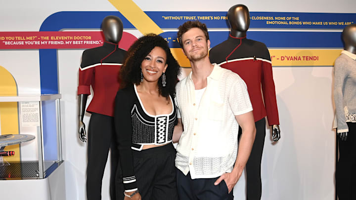 Tawny Newsome (left) and Jack Quaid (right), the voices of Beckett Mariner and Brad Boimler, at San Diego Comic Con