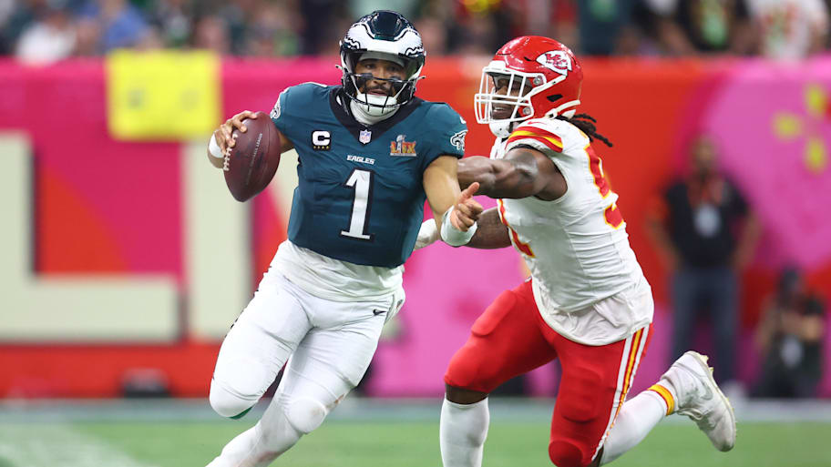 The Eagles and Chiefs will face off in a Super Bowl rematch in Week 2, according to one NFL schedule leak. | Mark J. Rebilas-Imagn Images