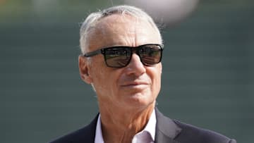 Aug 1, 2025; Chicago, IL, USA;  Baseball commissioner Rob Manfred announces Major League Baseball and the Chicago Cubs will host the 2027 All Star game at Wrigley Field.