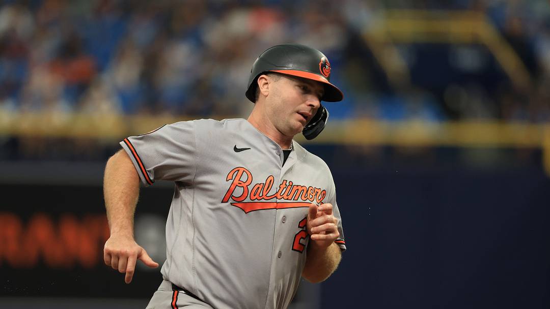 Aug 16, 2026; St. Petersburg, Florida, USA;  Baltimore Orioles designated hitter Pete Alonso (25) runs home to score a run during the sixth inning against the Tampa Bay Rays at Tropicana Field. Mandatory Credit: Kim Klement Neitzel-Imagn Images