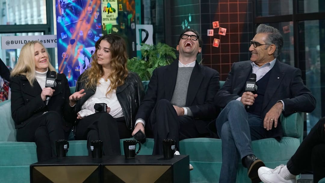 (From left to right) Catherine O'Hara, Annie Murphy, Dan Levy, and Eugene Levy in January 2020.