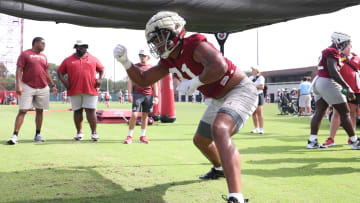 Alabama defensive end Keon Keeley at fall camp on August 1, 2024