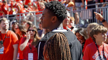 Kemon Spell, McKeesport running back, soaks up the atmosphere of the game between the Ohio State Buckeyes and Texas Longhorns at Ohio Stadium