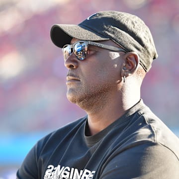 Nov 9, 2024; Avondale, Arizona, USA; 23XI Racing team owner Michael Jordan during qualifying for the Cup Series championship race at Phoenix Raceway. Mandatory Credit: Gary A. Vasquez-Imagn Images