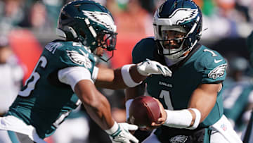 Saquon Barkley (L), Jalen Hurts (R), Philadelphia Eagles