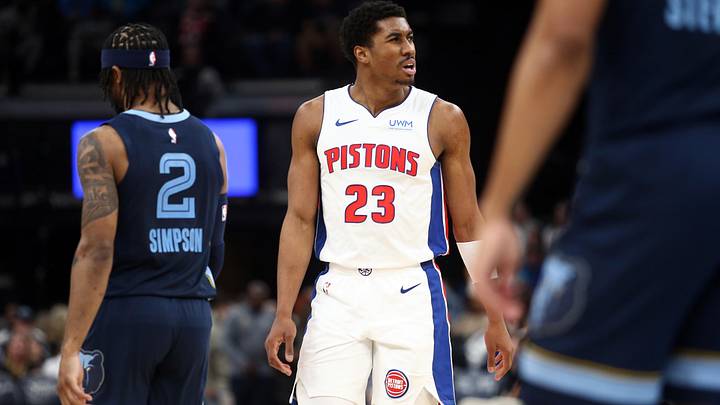 Apr 5, 2024; Memphis, Tennessee, USA; Detroit Pistons guard Jaden Ivey (23) : Petre Thomas-Imagn Images