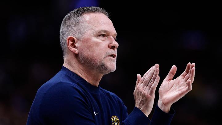 Mar 14, 2025; Denver, Colorado, USA; Denver Nuggets head coach Michael Malone in the second quarter against the Los Angeles Lakers at Ball Arena. Mandatory Credit: Isaiah J. Downing-Imagn Images