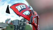 Sep 17, 2016; Oxford, OH, USA; A view of a Western Kentucky Hilltoppers helmet at Fred Yager Stadium. Western Kentucky won 31-24. Mandatory Credit: Aaron Doster-Imagn Images