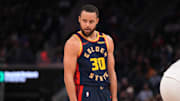Jan 29, 2025; San Francisco, California, USA; Golden State Warriors guard Stephen Curry (30) looks towards the team during the third quarter against the Oklahoma City Thunder at the Chase Center. Mandatory Credit: Cary Edmondson-Imagn Images