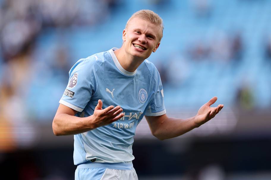 Erling Haaland grinning.