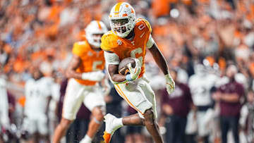 Tennessee running back Dylan Sampson (6) during a college football game between Tennessee and Mississippi State at Neyland Stadium in Knoxville, Tenn., on Saturday, Nov. 9, 2024.