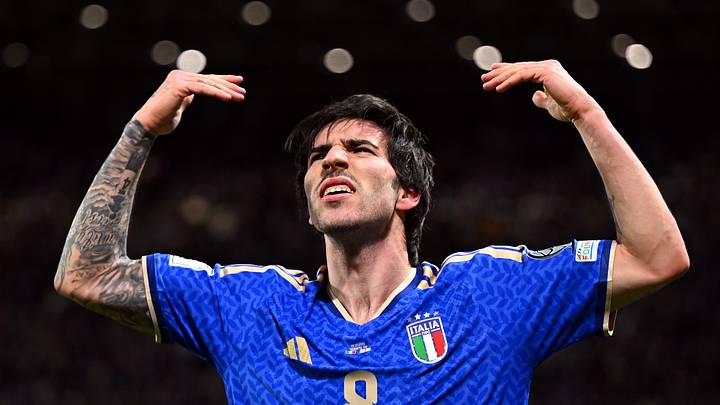 Sandro Tonali, buteur avec l'Italie contre l'Irlande du Nord en demi-finale des barrages de la Coupe du monde 2026 Sandro Tonali, buteur avec l'Italie contre l'Irlande du Nord en demi-finale des barrages de la Coupe du monde 2026