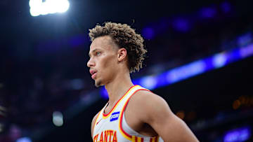 Hawks guard Dyson Daniels during a game against the Los Angeles Clippers. 