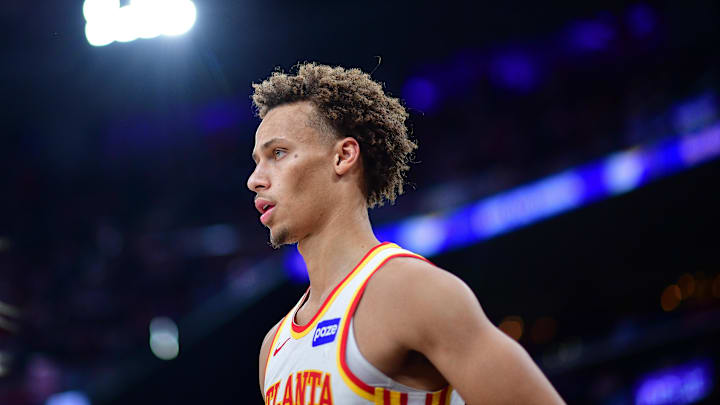 Hawks guard Dyson Daniels during a game against the Los Angeles Clippers. 