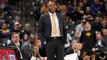 Head coach Dennis Gates of the Missouri Tigers watches his team against the Tennessee Volunteers in the second half at Mizzou Arena on February 20, 2024 in Columbia, Missouri.