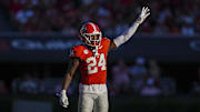 Georgia Bulldogs defensive back Malaki Starks (24) on the field against the Mississippi State Bulldogs at Sanford Stadium. Dale Zanine-Imagn Images