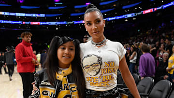 Celebrities At The Los Angeles Lakers Game