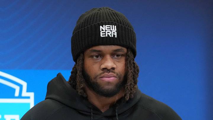 Feb 26, 2025; Indianapolis, IN, USA; South Carolina defensive lineman TJ Sanders (DL31) during the 2025 NFL Scouting Combine at the Indiana Convention Center. Mandatory Credit: Kirby Lee-Imagn Images