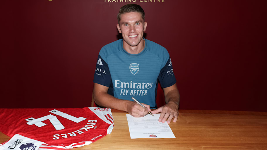Viktor Gyökeres became Arsenal’s most expensive signing of the summer. | Stuart MacFarlane/Arsenal FC via Getty Images