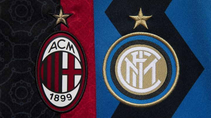 The Club Badges of AC Milan and Inter Milan