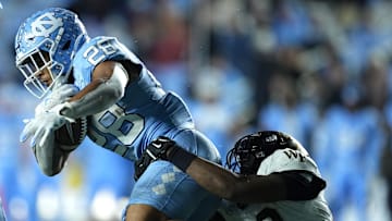 North Carolina running back Omarion Hampton