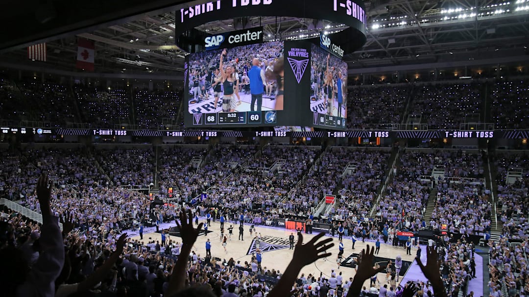 Sep 17, 2025; San Jose, California, USA; SAP Center during the fourth quarter of the Golden State Valkryies vs. Minnesota Lynx game two of round one for the 2025 WNBA Playoffs at SAP Center. Mandatory Credit: David Gonzales-Imagn Images