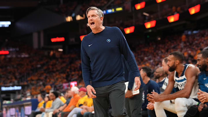 Minnesota Timberwolves head coach Chris Finch on May 12, 2025. Minnesota Timberwolves head coach Chris Finch on May 12, 2025.
