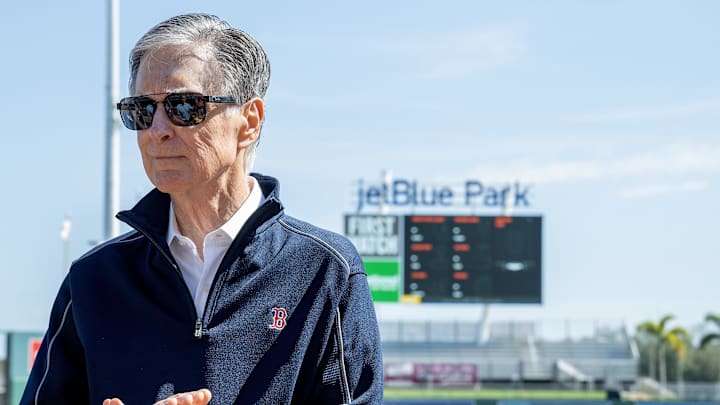 Feb 17, 2025; Lee County, FL, USA; Boston Red Sox owner John W. Henry attends spring training at Jet Blue Park at Fenway South. Photo Credit: Chris Tilley-Imagn Images Feb 17, 2025; Lee County, FL, USA; Boston Red Sox owner John W. Henry attends spring training at Jet Blue Park at Fenway South. Photo Credit: Chris Tilley-Imagn Images