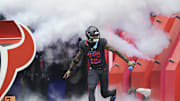 Oct 6, 2024; Houston, Texas, USA; Houston Texans wide receiver Nico Collins (12) is introduced before the game against the Buffalo Bills at NRG Stadium. Mandatory Credit: Troy Taormina-Imagn Images