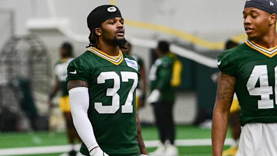 Green Bay Packers corner back Johnathan Baldwin (37) participates in the team's minicamp at Ray Nitschke Field. Mandatory Credit: Benny Sieu-Imagn Images