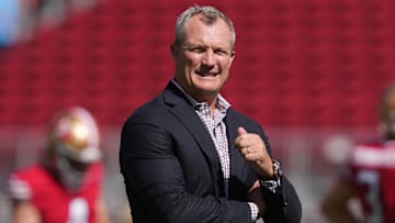 Oct 6, 2024; Santa Clara, California, USA; San Francisco 49ers general manager John Lynch before the game against the Arizona Cardinals at Levi's Stadium.