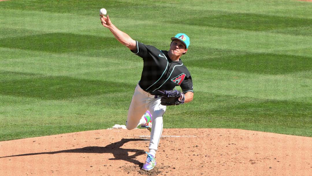Feb 25, 2026; Salt River Pima-Maricopa, Arizona, USA; Arizona Diamondbacks pitcher Drey Jameson (99) throws in the second inning against the Los Angeles Dodgers at Salt River Fields at Talking Stick. Mandatory Credit: Matt Kartozian-Imagn Images Feb 25, 2026; Salt River Pima-Maricopa, Arizona, USA; Arizona Diamondbacks pitcher Drey Jameson (99) throws in the second inning against the Los Angeles Dodgers at Salt River Fields at Talking Stick. Mandatory Credit: Matt Kartozian-Imagn Images