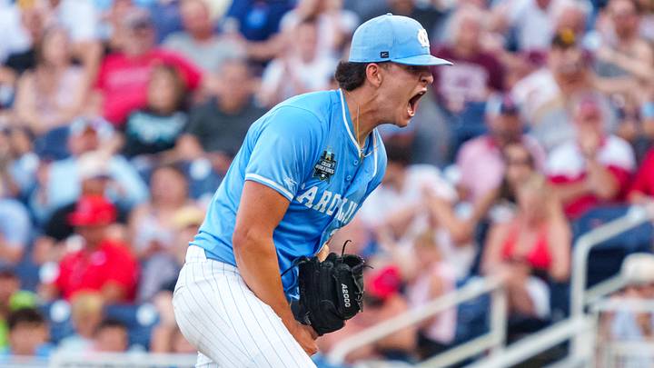 Jason DeCaro celebrates after a strikeout against the Mississippi Rebels during the sixth inning at Charles Schwab Field.