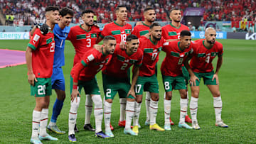 Achraf Dari, Yassine Bounou, Noussair Mazraoui, Jawad El Yamiq, Youssef En-Nesyri, Romain Saiss, Hakim Ziyech, Achraf Hakimi, Sofiane Boufal, Azzedine